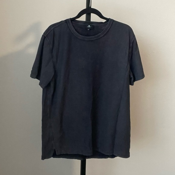 7 for All Mankind Black Tunic T-shirt Size Large - Picture 1 of 6